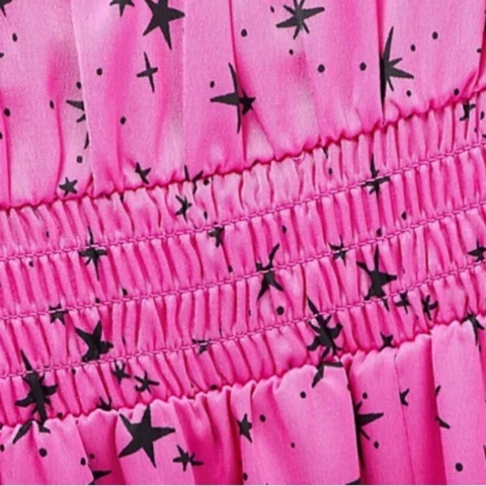 Candace Cameron Bure Pink Star Print Maxi Dress NWOT - Picture 3 of 7